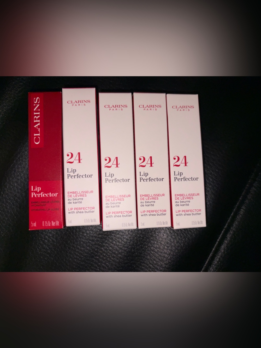 5 Clarins lip perfector- shade 24